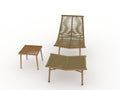Chaise Lounge Chair With Table For Outdoor Indoor Wood Color Alloy Frame 380Lbs Capacity With Cushion Recliner For Camping Gaming Lunch Break Garden Party Sunbathing Gold Brown Rattan Metal