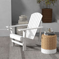 Outsunny Wooden Adirondack Chair, Outdoor Patio Lawn Chair With Cup Holder, Weather Resistant Lawn Furniture, Classic Lounge For Deck, Garden, Backyard, Fire Pit, White White Wood