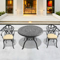 Cushions In Random Colors 3 Piece Set Of Cast Aluminum Patio Furniture With Cushions Yes Complete Patio Set Black Seats 2 Rust Resistant Frame Water Resistant Cushion Garden & Outdoor Complete Patio Sets Aluminium