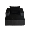 62.5 Inch Corduroy Sponge Sofa Lounge Chair,No Assembly Required,Fluffy Modern Sleeper Chair For Indoor Living Room Bedroom Black Foam Corduroy 1 Seat