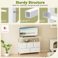 Tv Stand Dresser For Bedroom Entertainment Center With 5 Fabric Drawers, Storage Organizers Units For Living Room, Media Console Table With Open Shelf Up For 45