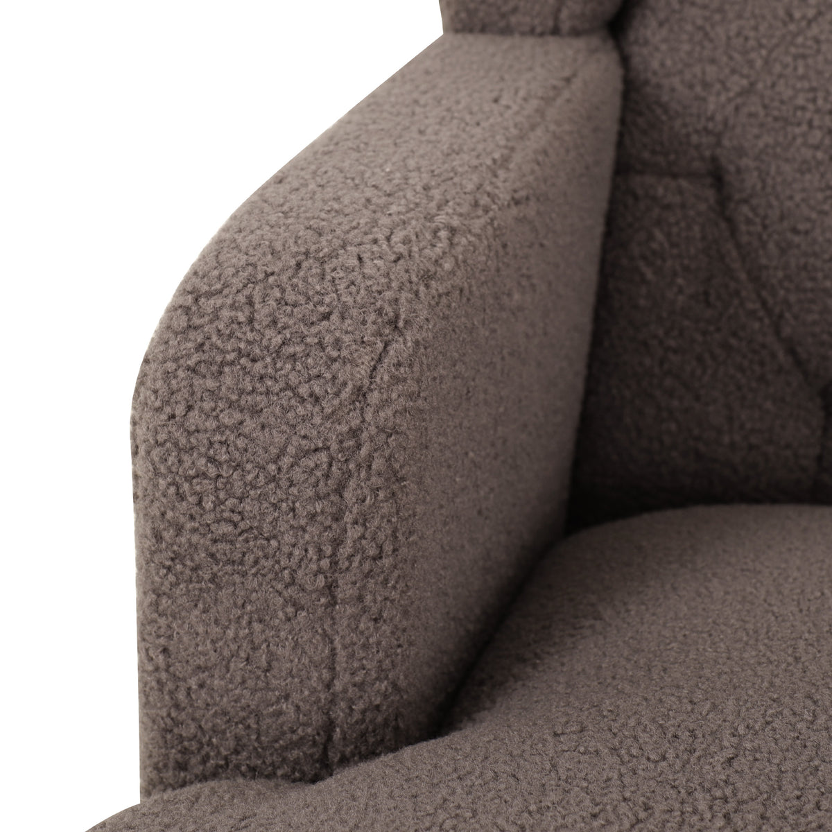 Upholstered Accent Chair Tufted Armchair For Living Room And Bedroom, Russet Brown Brown Birch Foam Teddy