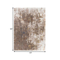 5 X 7 Modern Area Rug, Abstract Paint Art Design, Soft Fabric, Brown, Beige Brown Fabric