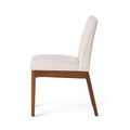 Dining Chair Set Of 2 Light Beige Fabric