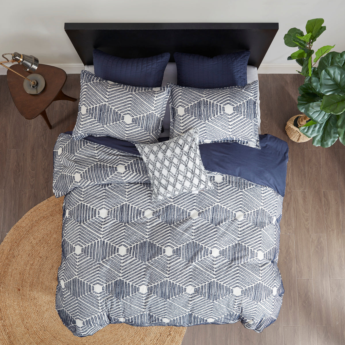 Cotton Quilted Euro Sham Navy Euro Sham Navy Cotton