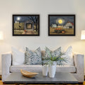 2 Piece Vignette Halloween Season In The Country Black Framed Wall Art For Living Room, Bedroom Wall Art Print For Home Decor By Billy Jacobs Multicolor Wood Paper