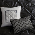 7 Piece Tufted Comforter Set Black Cal King California King Black Polyester