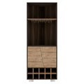 Fraktal Corner Bar Cabinet, Ten Built In Wine Rack, Two Shelves, Double Door Multi Primary Living Space Modern Shelves Included Particle Board