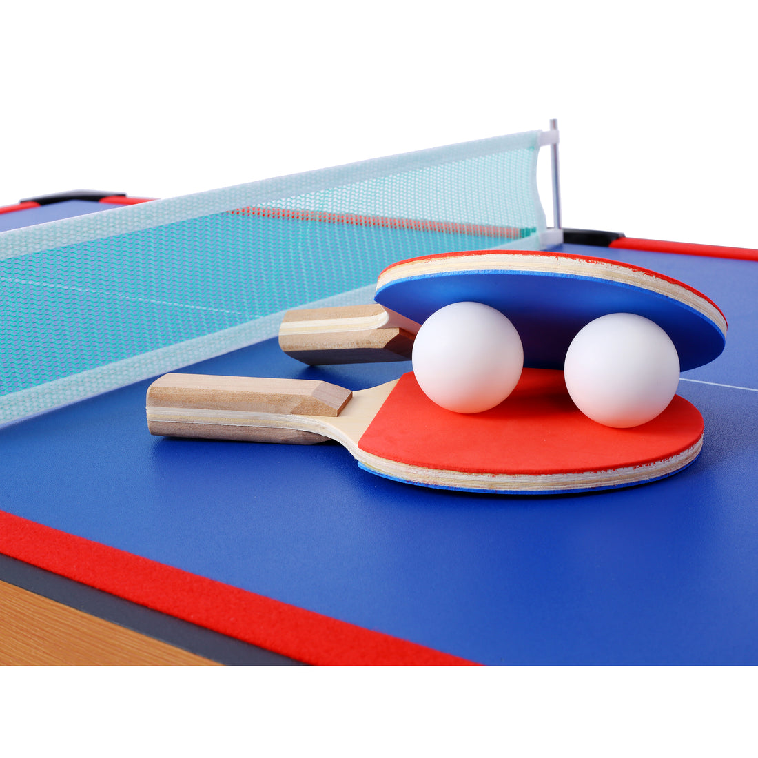 5 In 1 Multi Game Table Billiards, Push Hockey, Foosball, Ping Pong, And Basketball Brown Red Brown Mdf Steel