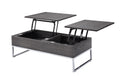 Grey Oak And Chrome Coffee Table With Lift Top Oak Silver Primary Living Space Rectangular Wood Metal Sled