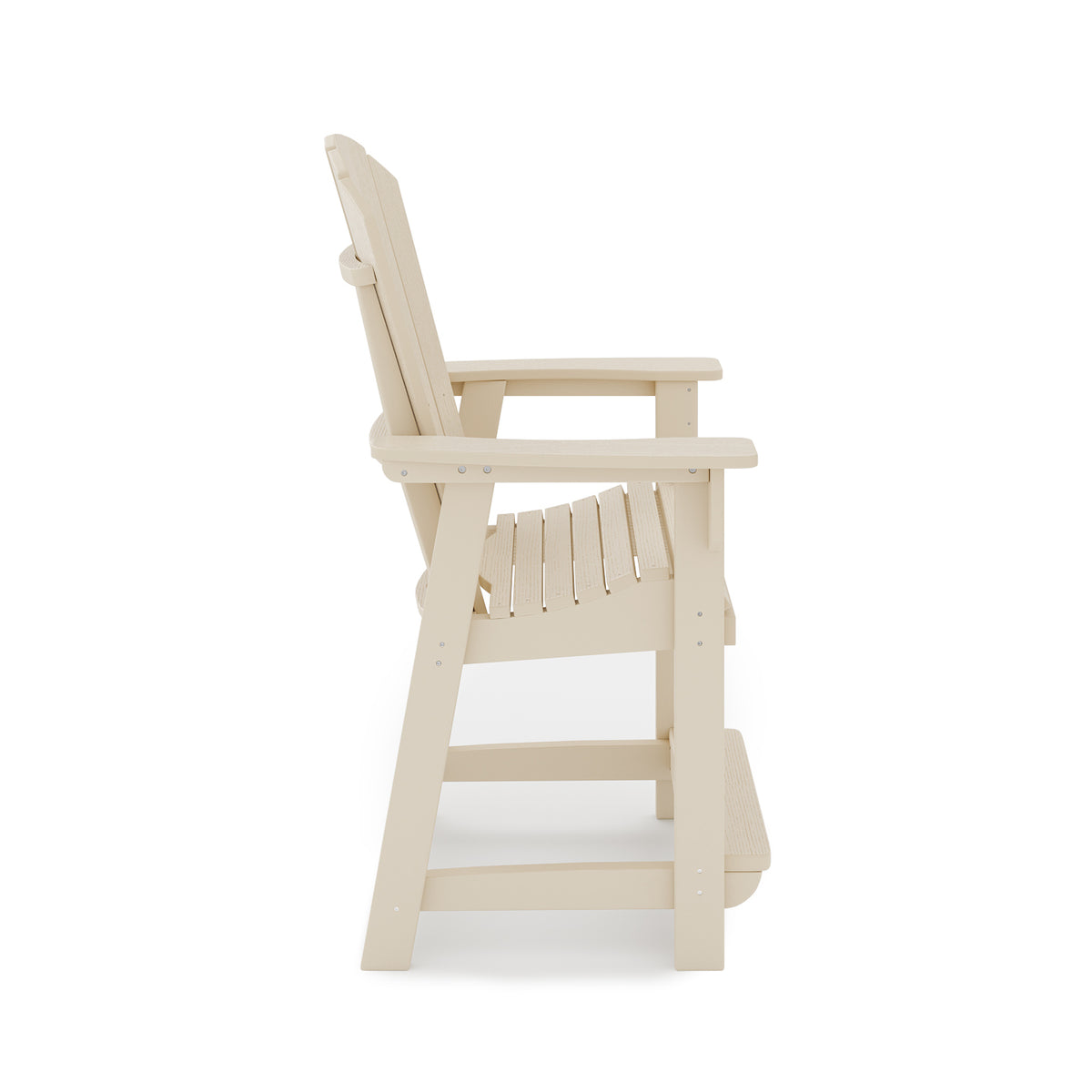 Adirondack Style Counter Chair Stylish Hdpe Poly Lumber For Dining, Patio, And Garden Comfort No Dining Set Beige Weather Resistant Frame American Traditional Hdpe Hdpe