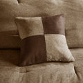 7 Piece Faux Suede Comforter Set Brown Cal King California King Brown Polyester