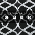 Outsunny Reversible Outdoor Rug, 8' X 10' Waterproof Plastic Straw Floor Mat, Portable Rv Camping Carpet With Carry Bag, Large Floor Mat For Backyard, Deck, Picnic, Beach, Black & White Cr Multicolor Polypropylene