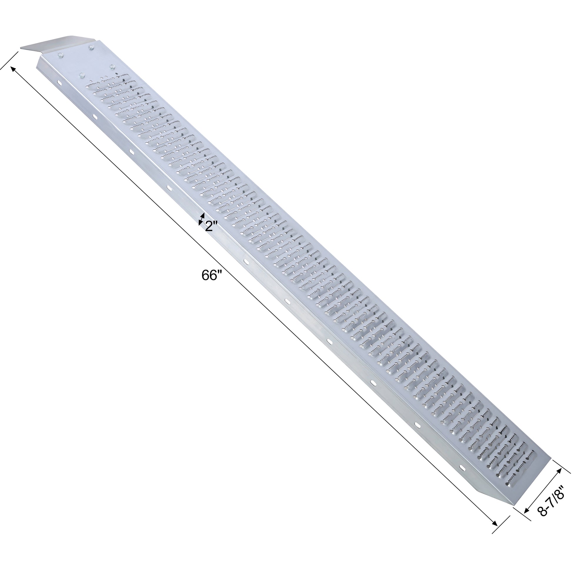 66" L Loading Ramps, 960Lbs Capacity Loading Ramps For Pickup Trucks, Steel Motorcycle Ramp, Dirt Bike Ramp For Truck, Lawn Mower, Snowblower, Atv, Quad, Pack Of 2 Silver Steel