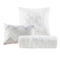 7 Piece Tufted Comforter Set White King King White Polyester