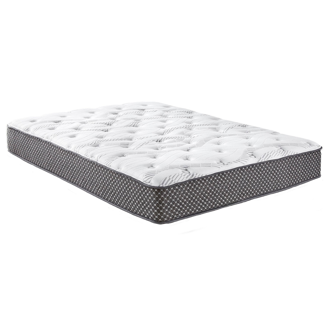 10" Quilted Hybrid King Mattress, Medium Firm Black White Foam Spring King