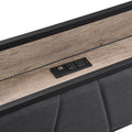 Full Size Metal Platform Bed Frame With Upholstery Storage Function Headboard And Usb Liner And Footboard With Drawers, No Box Spring Needed, Large Under Bed Storage, Easy Assemble Full Black Grey Mdf Metal