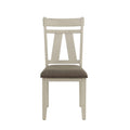 Set Of 2 Dining Chairs With Upholstered Seat, Grey And White Solid Grey,White Dining Room Rectangular Dining Chairs Set Of 2 Fabric,Mdf