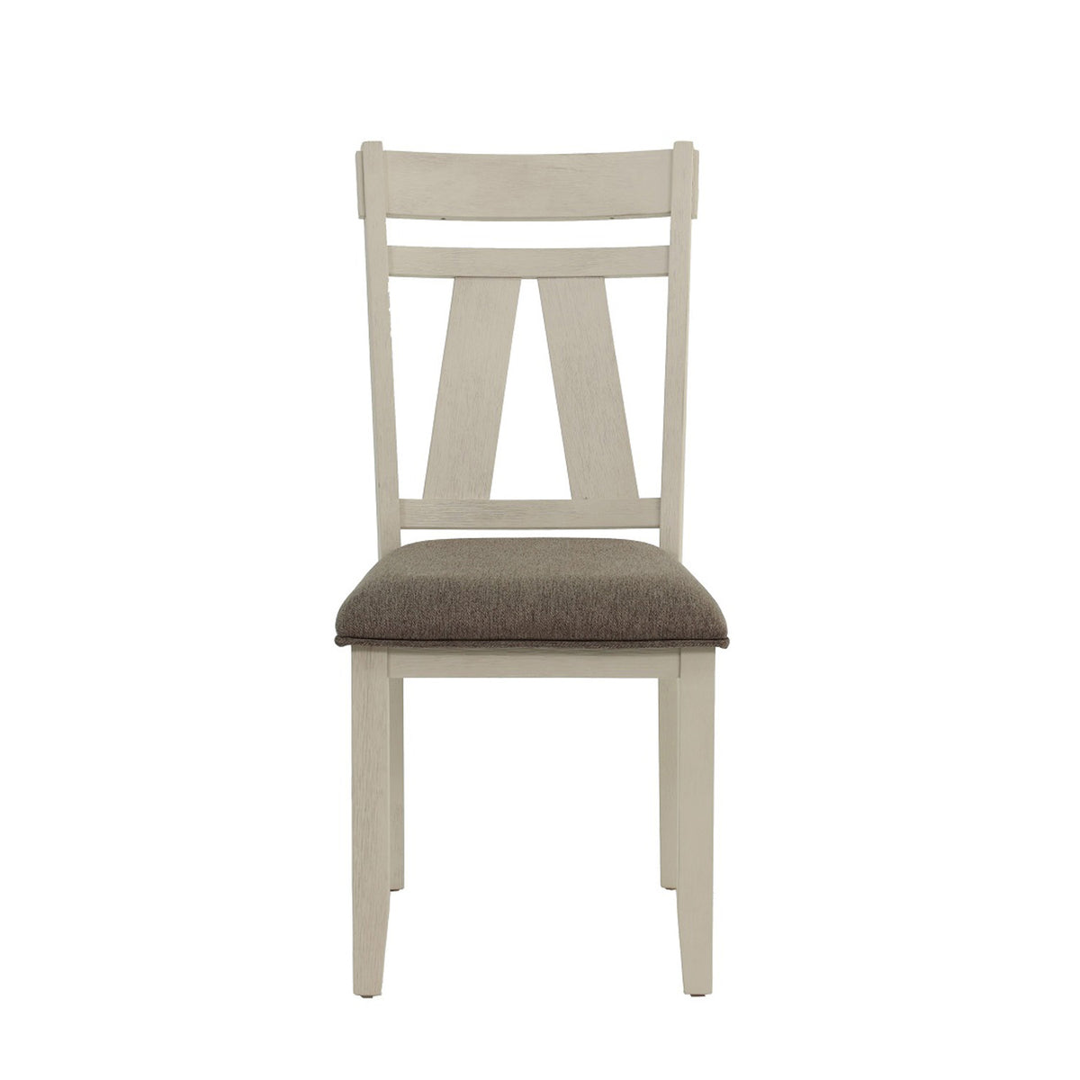 Set Of 2 Dining Chairs With Upholstered Seat, Grey And White Solid Grey,White Dining Room Rectangular Dining Chairs Set Of 2 Fabric,Mdf