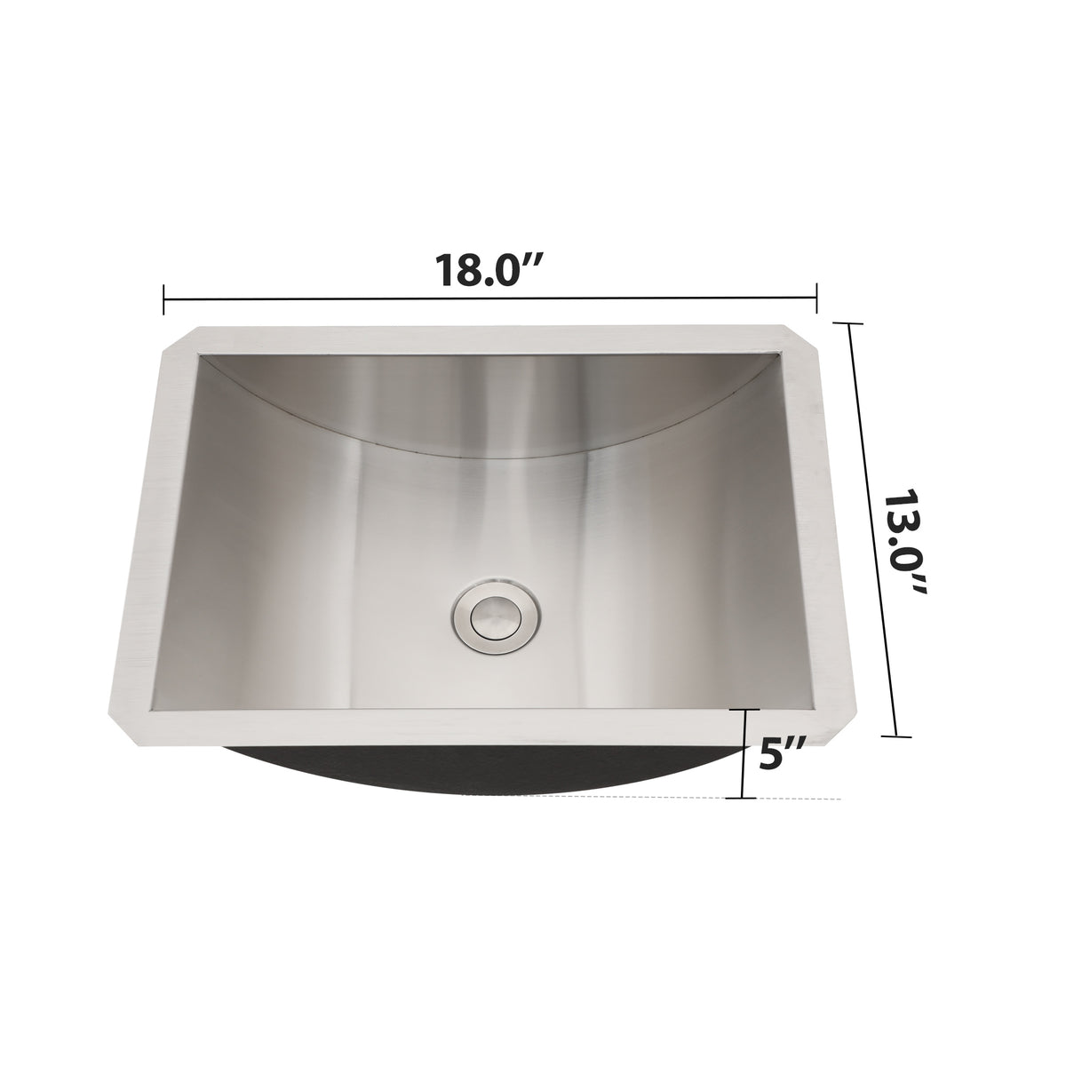 18"X13" Brushed Nickel Stainless Steel Undermount Bathroom Sink With Pop Up Drain Brushed Nickel Stainless Steel