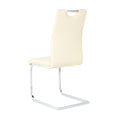 Modern Pu Dining Chair Living Room Chair Upholstered Chair, Electroplated Metal Legs Design, Kitchen, Living Room, Bedroom, Dining Room Side Chair Set Of 2 Light Yellow Metal