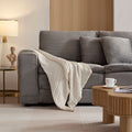 5 Seats,Oversized Sectional Sofa,L Shaped Corner Couch With Detachable Seat & Back Cushion, Corduroy Upholstery Convertible Sleeper Sofa&Couch For Living Room Grey Fabric 5 Seat
