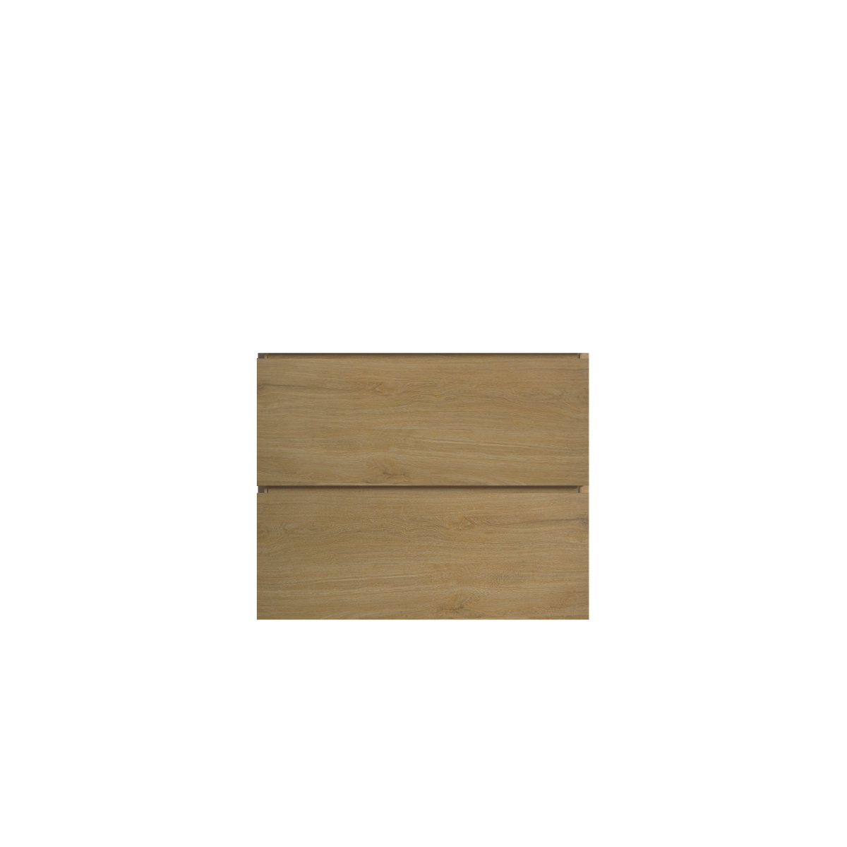 Alice24 106, Wall Mount Cabinet Without Basin, Natural Oak Color, With Two Drawers, Pre Assembled Oak Melamine