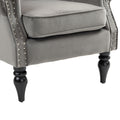 Coolmore Wood Frame Armchair, Modern Accent Chair Lounge Chair With Sturdy Wood Legs For Living Room Bedroom Dark Gray Dark Gray Foam Velvet