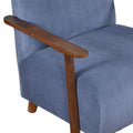 Modern Design 1Pc Accent Chair Blue Corduroy Seat Cushions Solid Wood Living Room Furniture Blue Primary Living Space Contemporary,Modern Plywood,Solid Wood