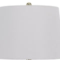 23 Inch Set Of 2 Ceramic Accent Table Lamp, Hammered Base, White, Gold White Ceramic