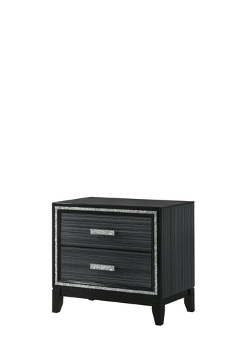 Haiden Weathered Black Finish Nightstand Black Synthetic Wood
