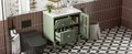 Retro Style 30'' Bathroom Vanity With Resin Sink Combo, Freestanding Single Vanity With 2 Drawers, Solid Wood Frame Bathroom Storage Cabinet, Green Green Bathroom Retro Solid Wood Mdf Resin