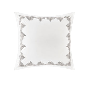 Cotton Embroidered Euro Sham White Euro Sham White Cotton