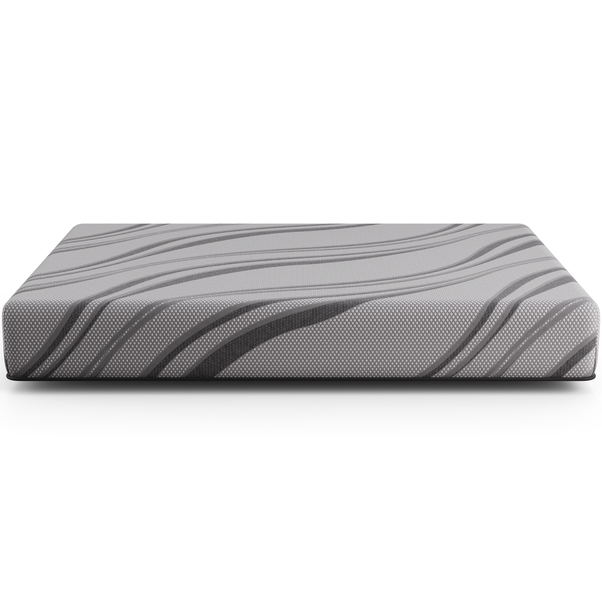 Bib: Nl 10" Pro Gel Foam Medium Twin Gray Memory Foam Fabric Twin