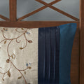 Embroidered 7 Piece Comforter Set Navy King King Navy Polyester