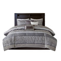 7 Piece Jacquard Comforter Set Grey Taupe Queen Queen Grey Taupe Polyester