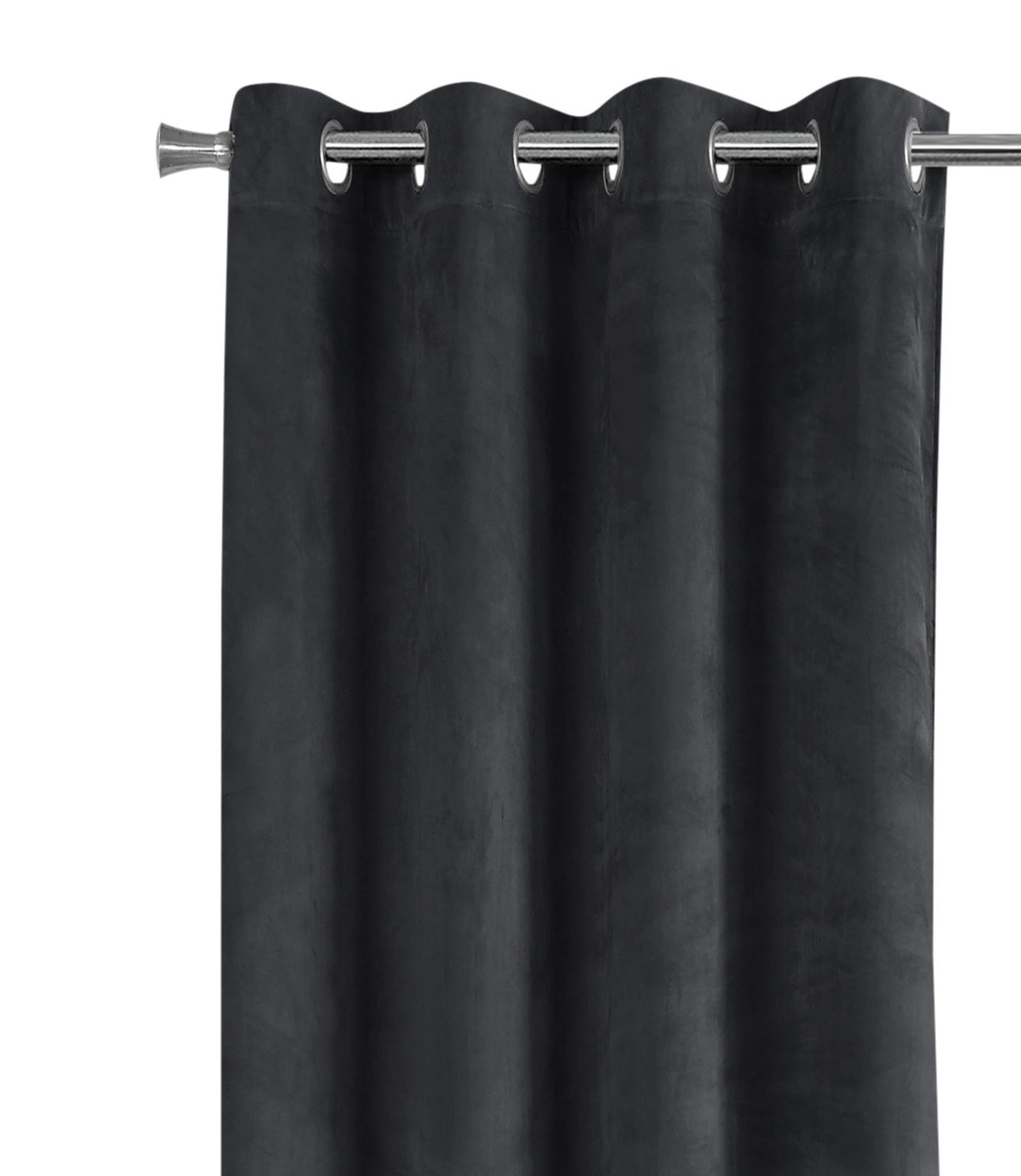 Curtain Panel, 2Pcs Set, 54"W X 95"L, Room Darkening, Grommet, Living Room, Bedroom, Kitchen, Grey Velvet, Contemporary, Modern Grey Polyester