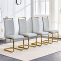 Table And Chair Set. Modern Dining Table With Mdf Top And Beautiful Mdf Legs. Equipped With Comfortable Pu Chairs And Metal Legs. Suitable For A Wide Range Of Decorative Styles. Black,Light Gray Seats 4 Mdf