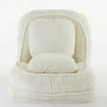 Human Dog Bed ,Lazy Sofa Couch ,5 Adjustable Position,Sit,Sleep,Fold,Suit To Put In Bedroom, Living Room ,Space Saving Design,White White Polyester Metal Primary Living Space Medium Soft Cushion Back Modern Foam Polyester