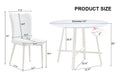 Table And Chair Set, Mdf Desktop, White Metal Table Legs, Stable And Beautiful, Suitable For Most Styles Of Home. Modern Simple Dining Table, Comfortable Seating. White Seats 4 Mdf