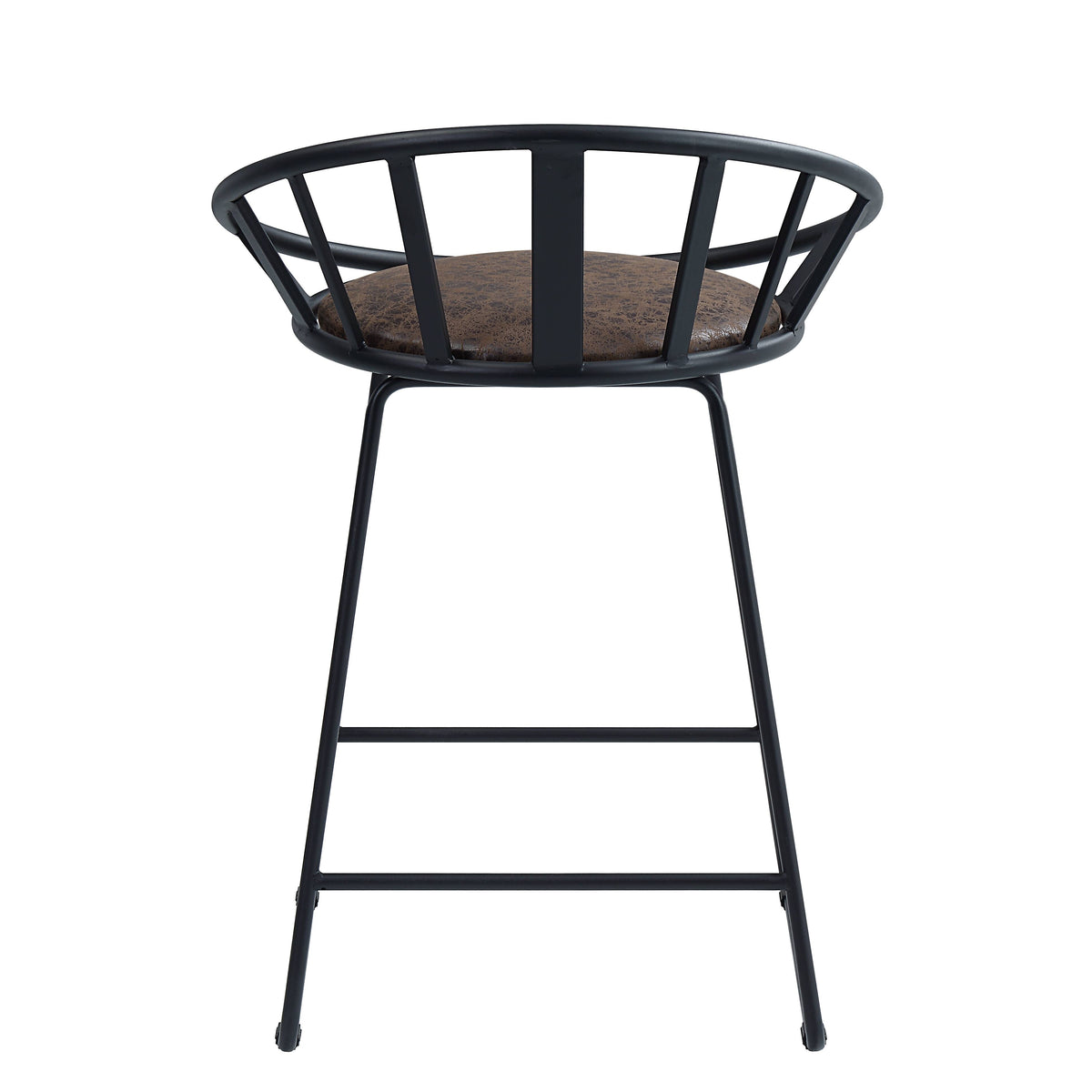 Brown And Black Counter Height Chair With Sled Base Set Of 2 Solid Brown Black Dining Room Modern Side Chair Slat Back Set Of 2 Wood Metal