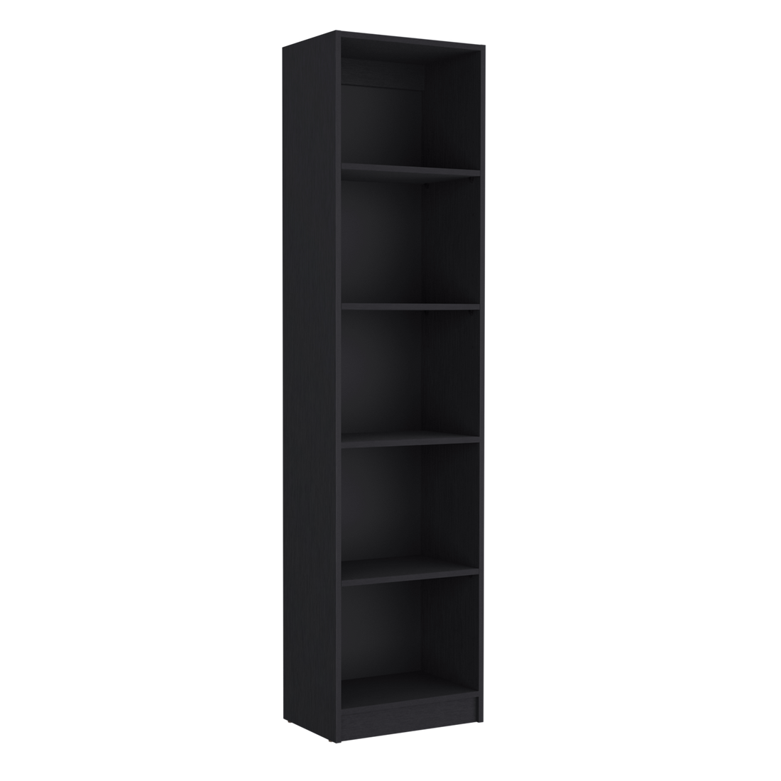 Zachary Black 5 Shelf Slim Bookcase 5 Black Standard Horizontal Primary Living Space Closed Back Wood Wood