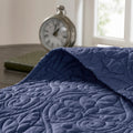 Reversible Quilt Set Navy King Cal King Navy Cotton