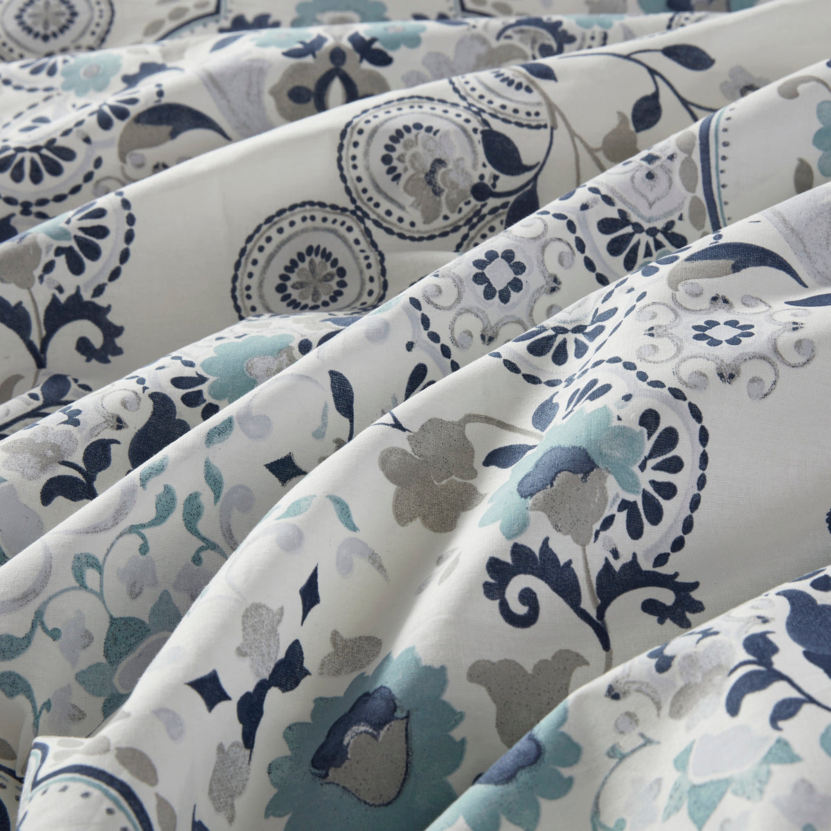 3 Piece Floral Printed Cotton Duvet Cover Set Queen Multicolor Cotton