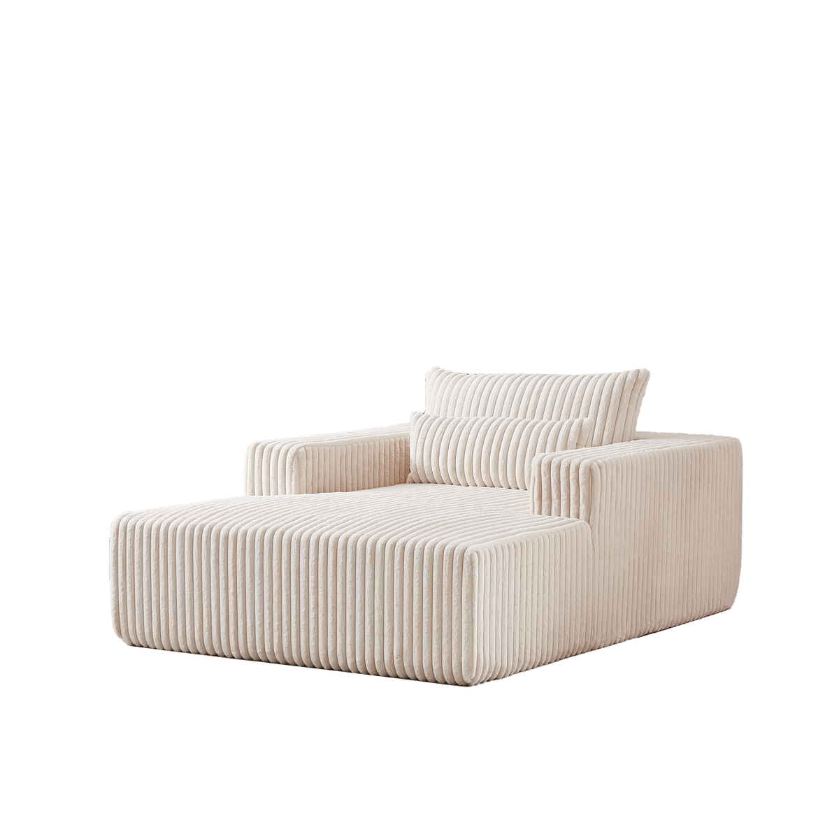 75 Inch Corduroy Sponge Sofa Lounge Chair,No Assembly Required,Fluffy Modern Sleeper Chair For Indoor Living Room Bedroom Beige Foam Corduroy 1 Seat