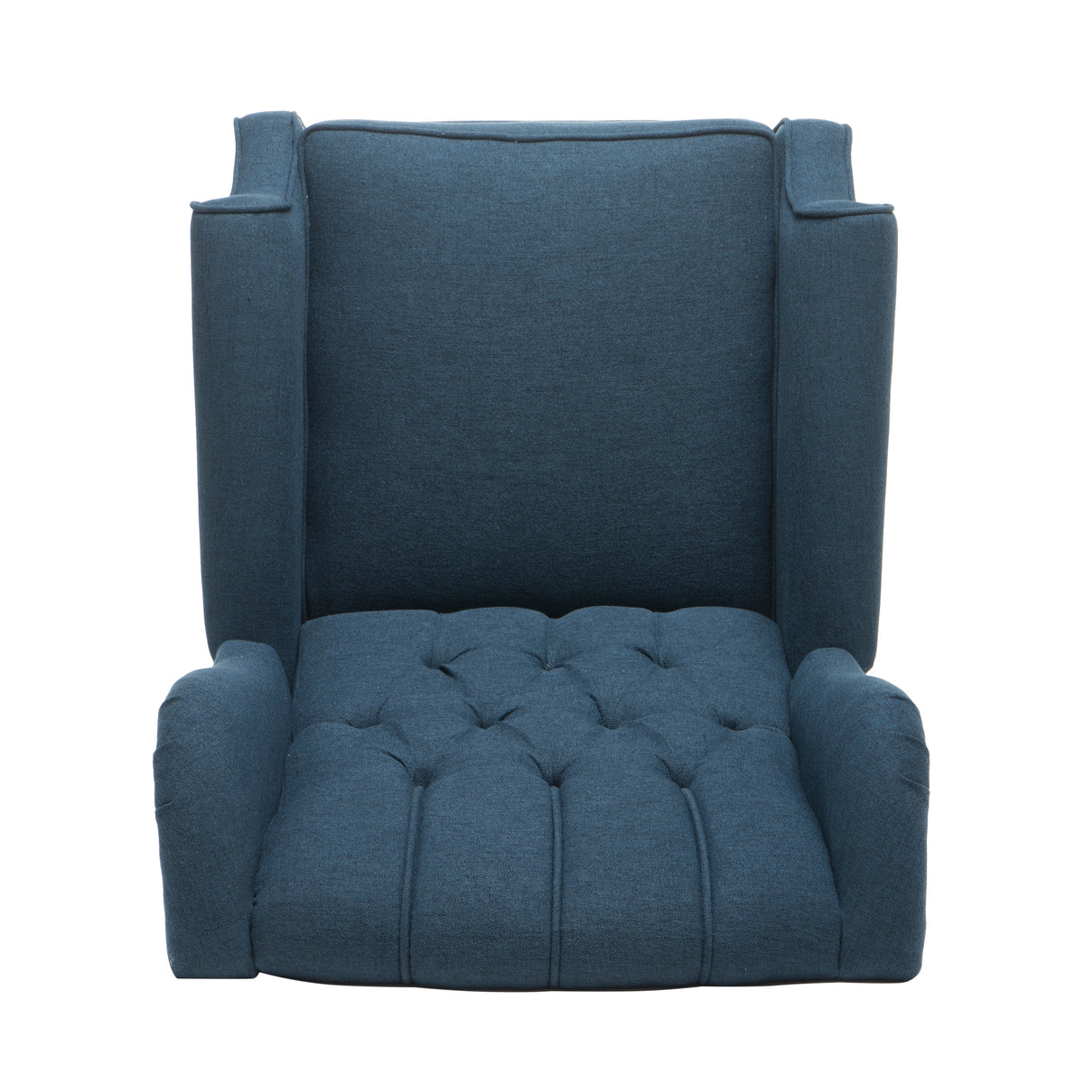 Dark Blue Tufted Fabric Arm Chair Recliner Dark Blue Polyester
