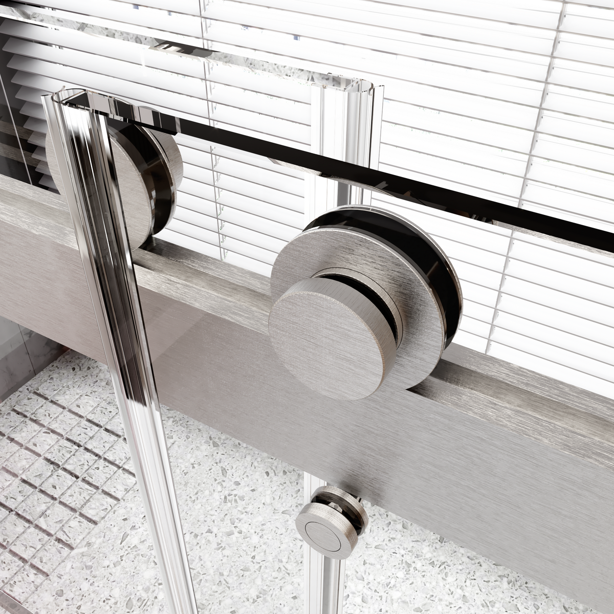 56 60 Inches W *76 Inches H Frameless Double Sliding Soft Close Shower Door In Brushed Nickel,3 8 Inches 10Mm Thick Sgcc Tempered Glass Door Brushed Nickel Glass Metal