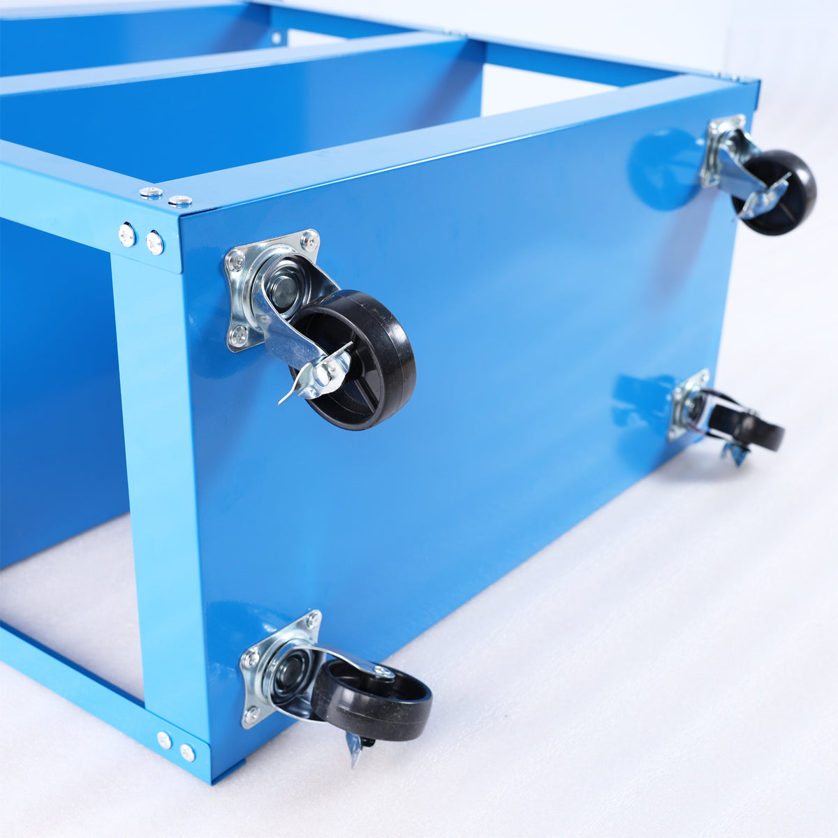 Tool Cart On Wheels, Heavy Duty Steel Utility Cart W Lockable Wheels, 400 Lbs Capacity Industrial Service Cart For Garage, Warehouse, Workshop Two Layer Bright Blue Blue Abs Steel Q235