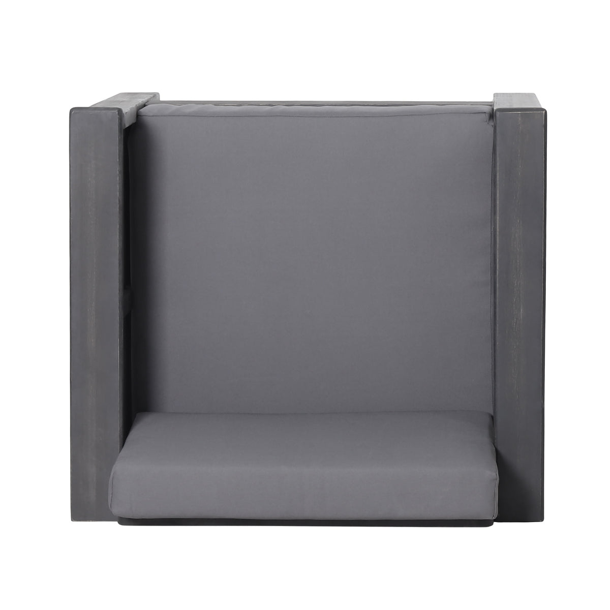 Outdoor Acacia Wood Club Chairs With Cushions, Dark Gray, 27.75"D X 32"W X 27.75"H Yes Grey Foam Acacia Wood