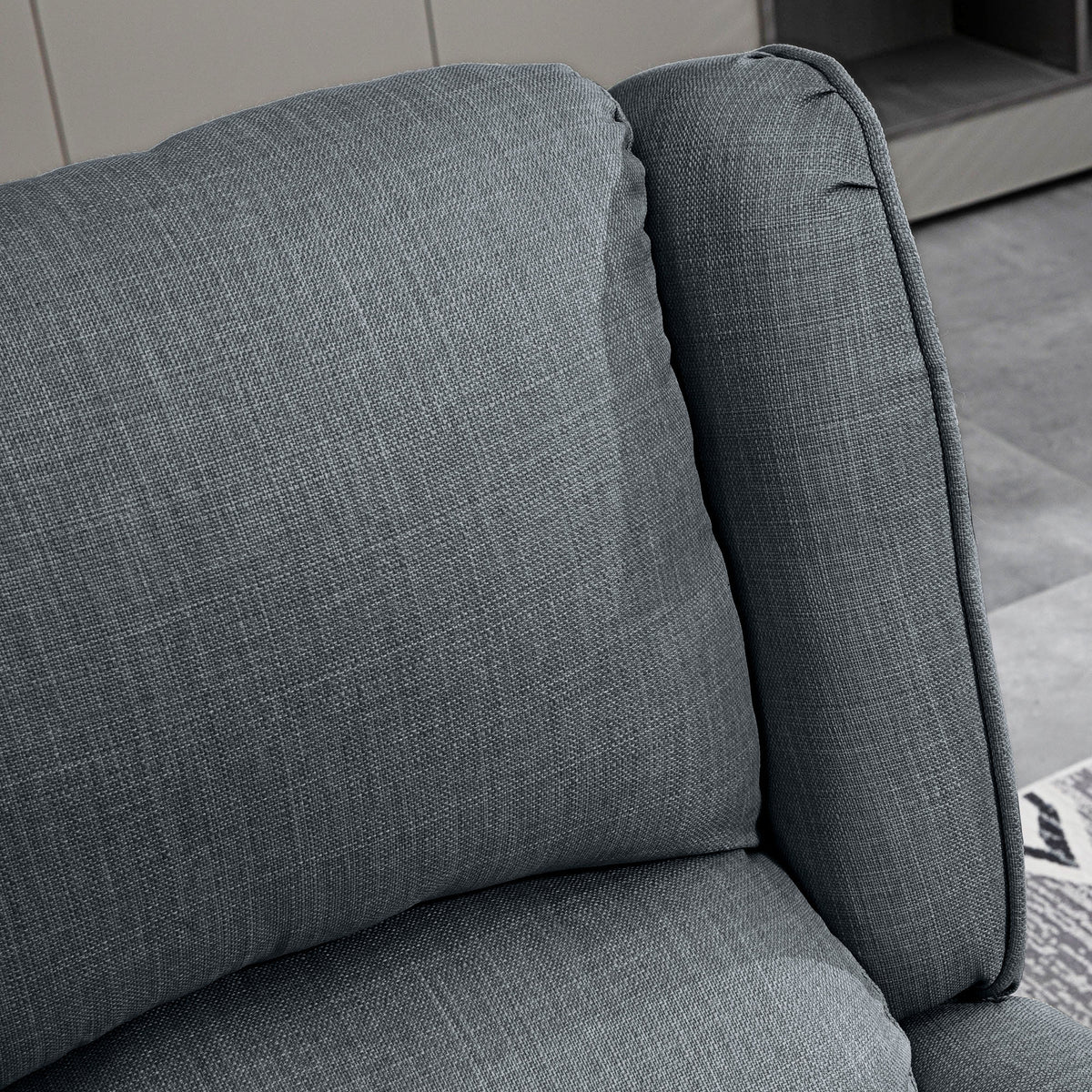 Homcom Vibrating Massage Recliner Chair For Living Room, Reclining Wingback Single Sofa With Heat, Linen Fabric Push Back Accent Chair With Footrest, Side Pocket, Charcoal Gray Charcoal Grey Linen